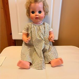 Vintage Vinyl  Baby Doll with Sleepy Blue Eyes, Blonde Rooted Hair